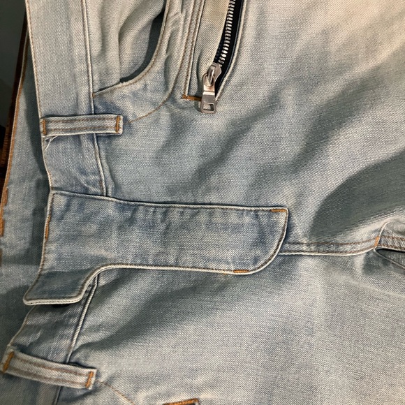 balmain blue biker spray jeans in 151 lt blue 34 M - Picture 3 of 14